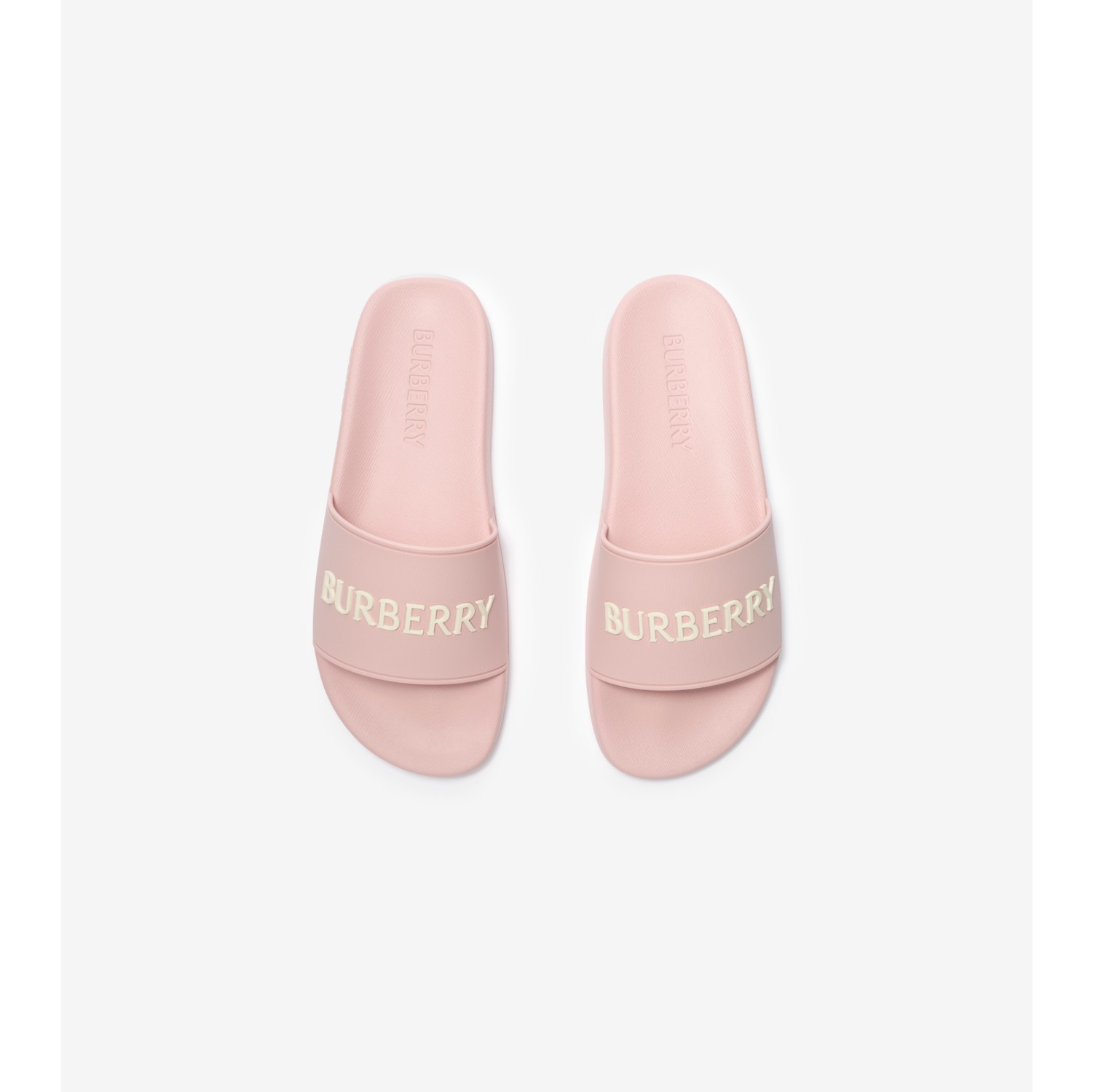 Logo Slides in Candy pink/dove beige - Women | Burberry® Official