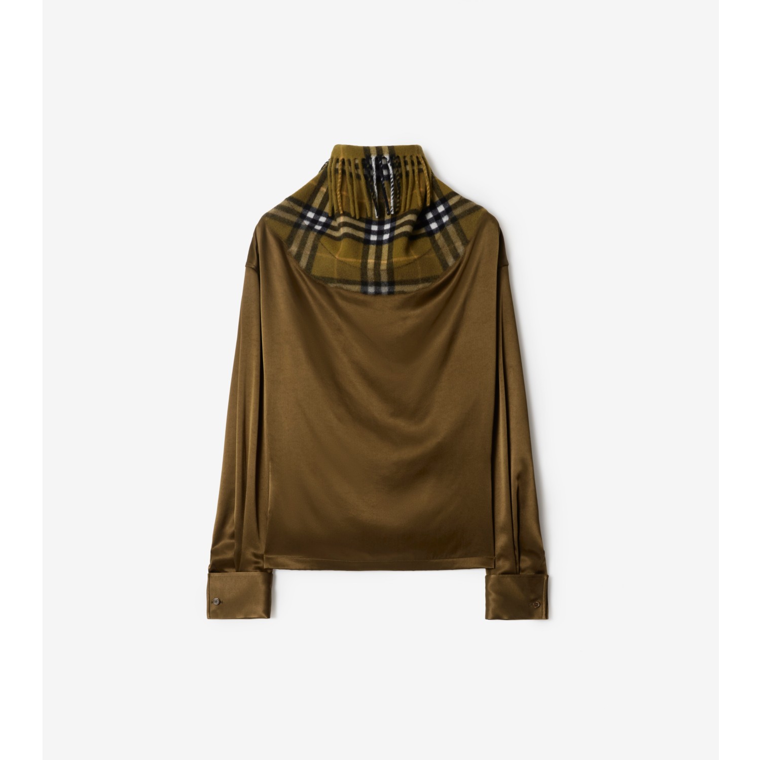 Satin and Check Scarf Top