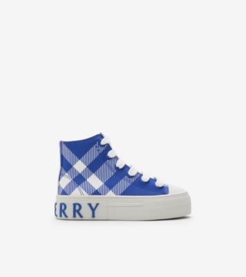 Check Cotton High top Sneakers in Knight Children Burberry Official