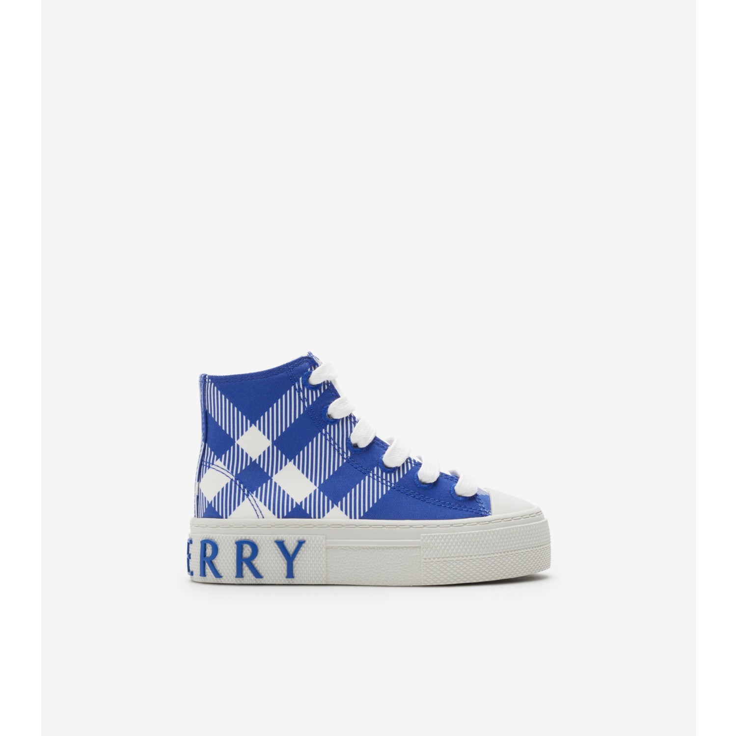 Check Cotton High top Sneakers in Knight Children Burberry Official