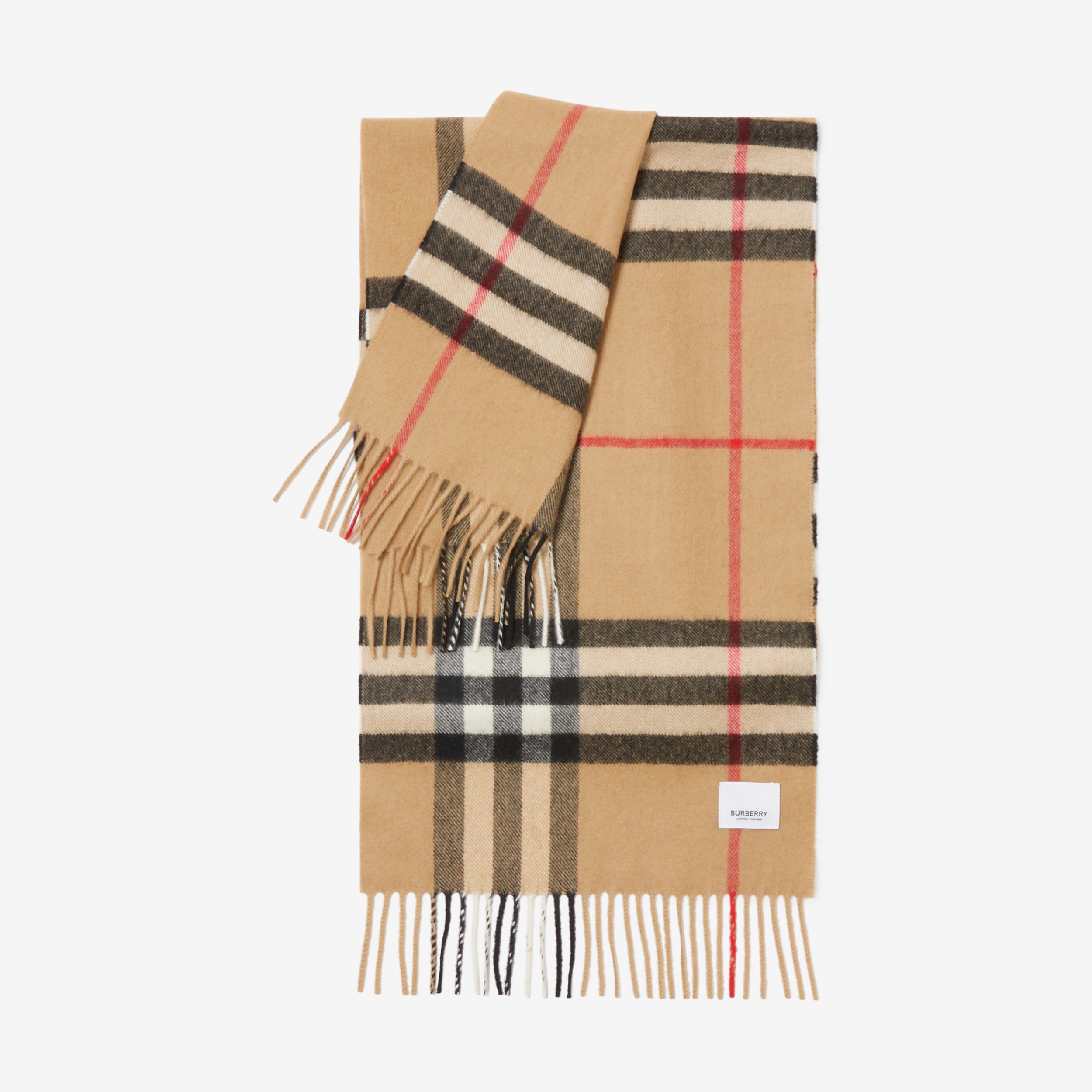 The Burberry Check Cashmere Scarf in Archive Beige | Burberry® Official - 3