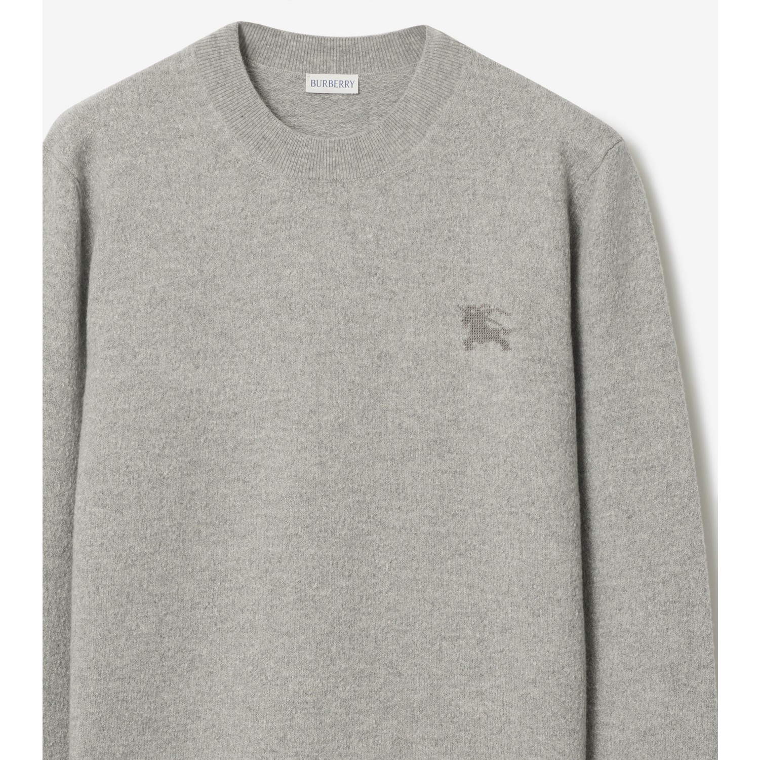 Wool Sweater in Mid grey melange - Men | Burberry® Official