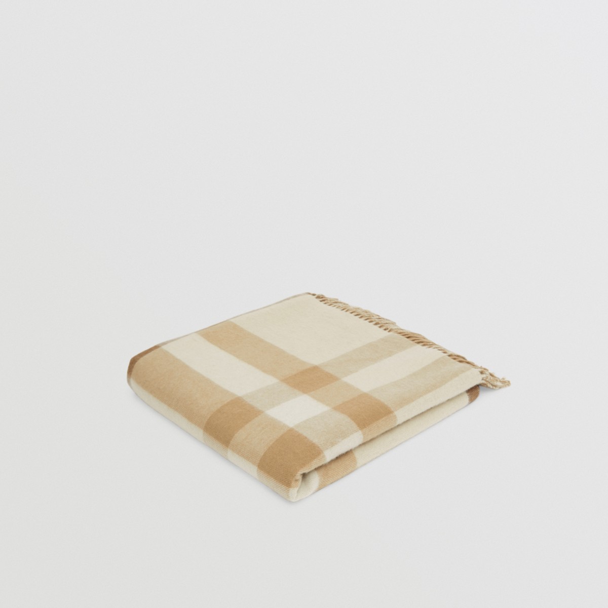 Shop Burberry Exaggerated Check Cashmere Blanket In Soft Fawn