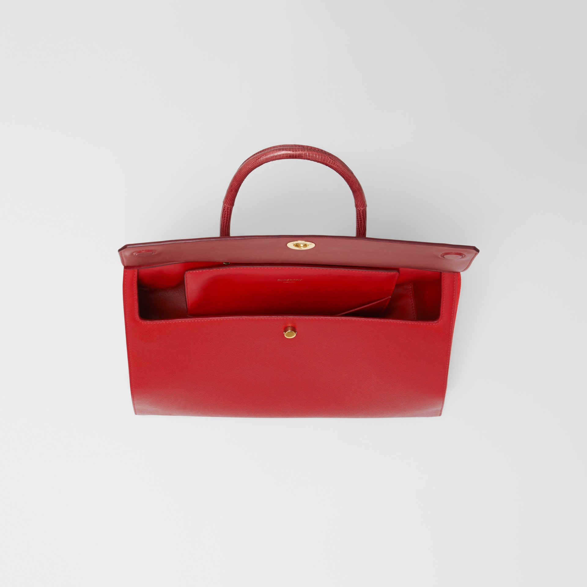 Small Leather and Suede Elizabeth Bag in Bright Military Red - Women ...