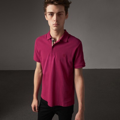 burberry polo shirt mens pink