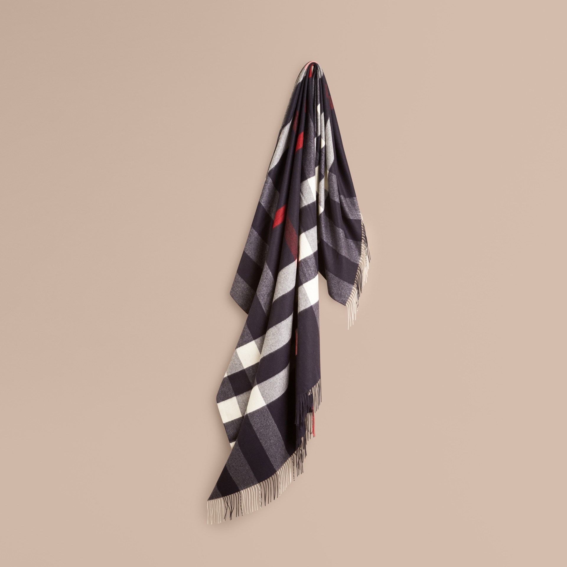 Check Cashmere Blanket in Navy Burberry United States