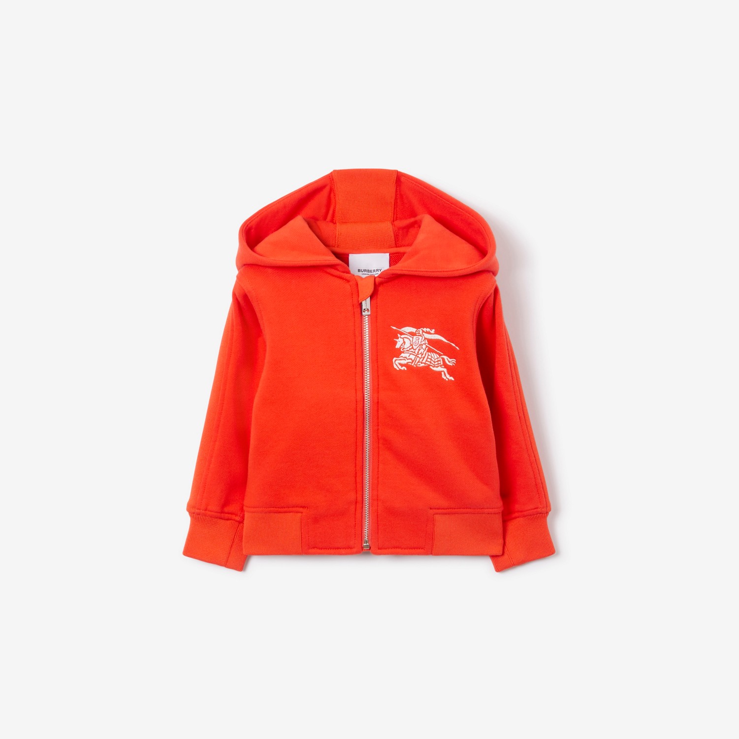 EKD Cotton Zip Hoodie in Scarlet Orange - Children | Burberry® Official