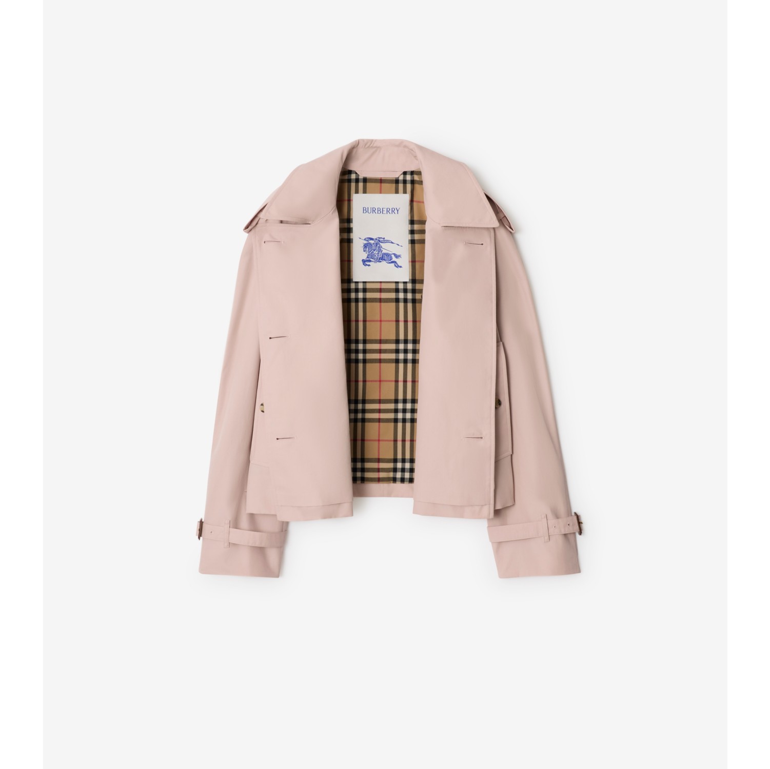 Cropped Tropical Gabardine Trench Jacket