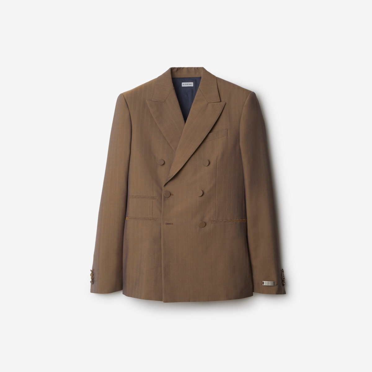 Shop Burberry Wool Tailored Jacket In Tawny