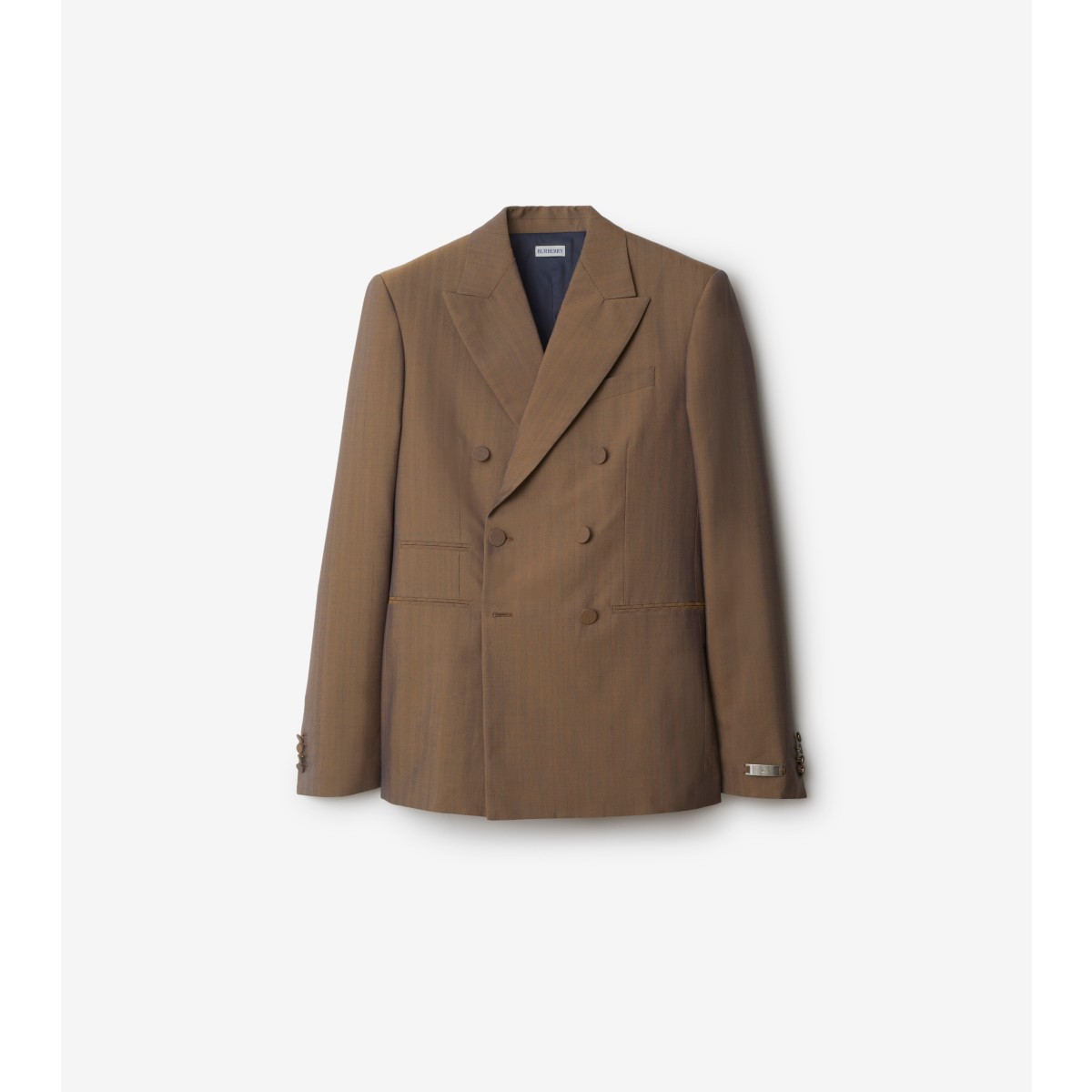 Shop Burberry Wool Tailored Jacket In Tawny