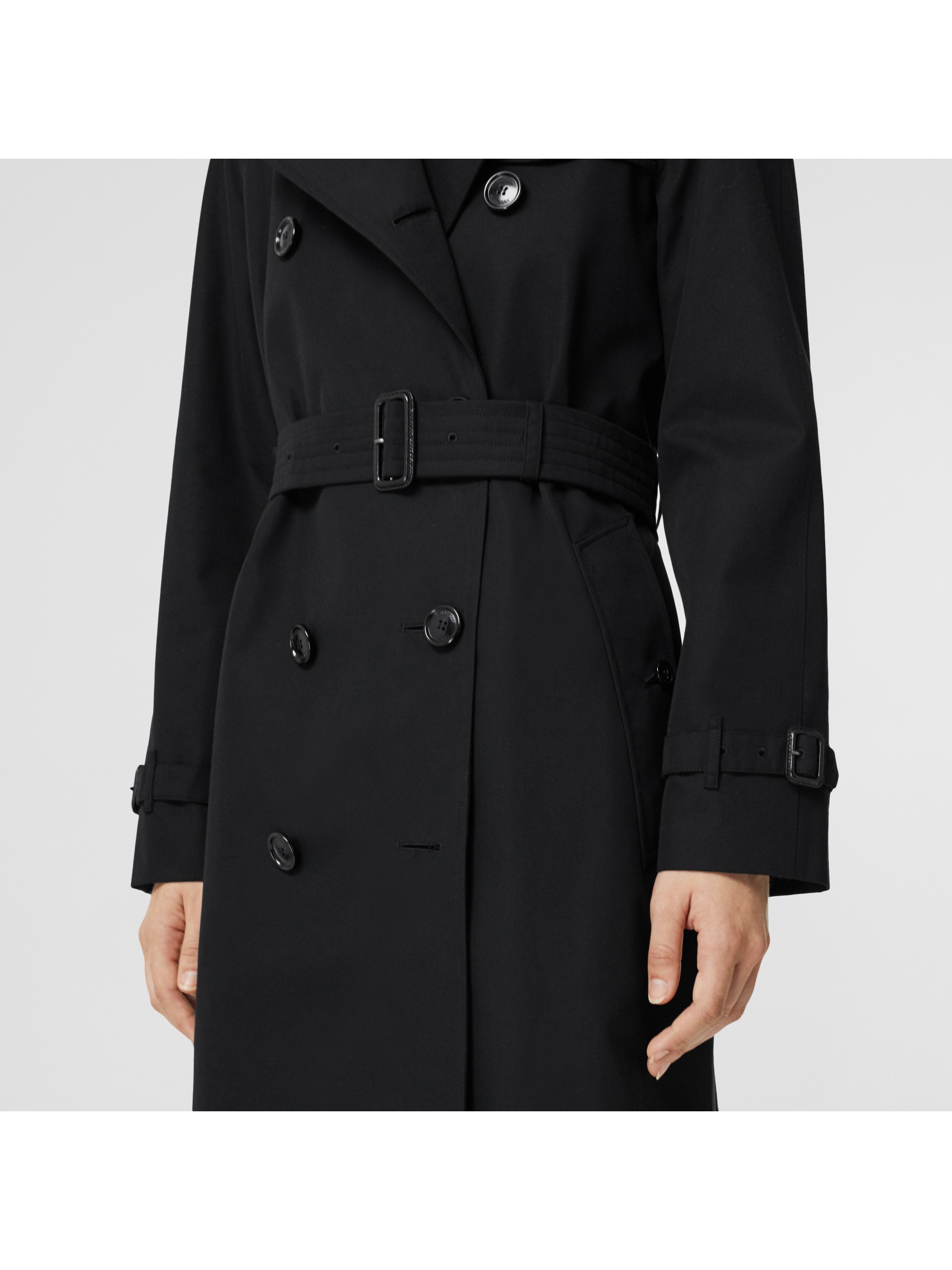 滑铁卢版型 – 长款 heritage trench 风衣 (黑色) | burberry 博柏利