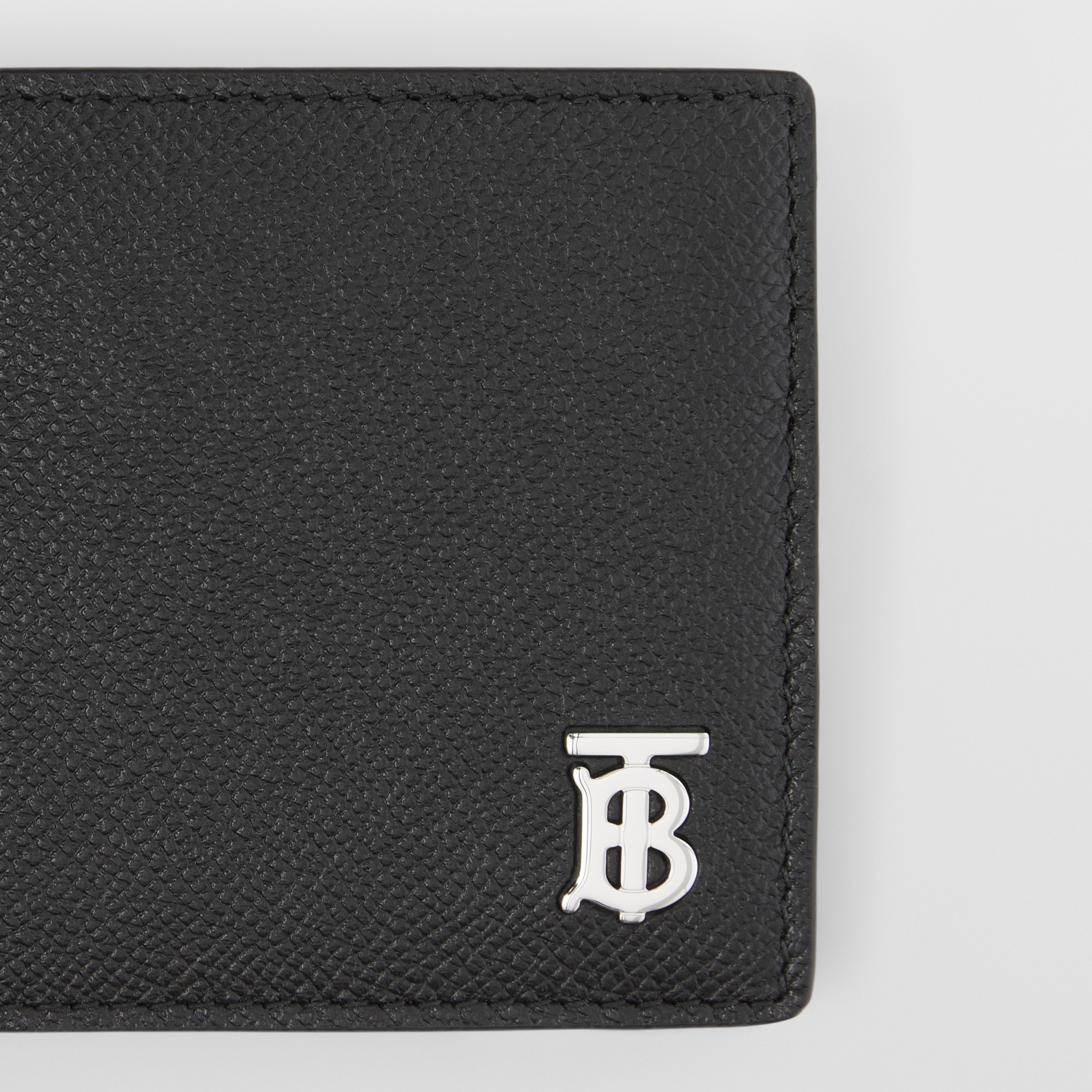 Grainy Leather TB Bifold Coin Wallet in Black Men Burberry® Official