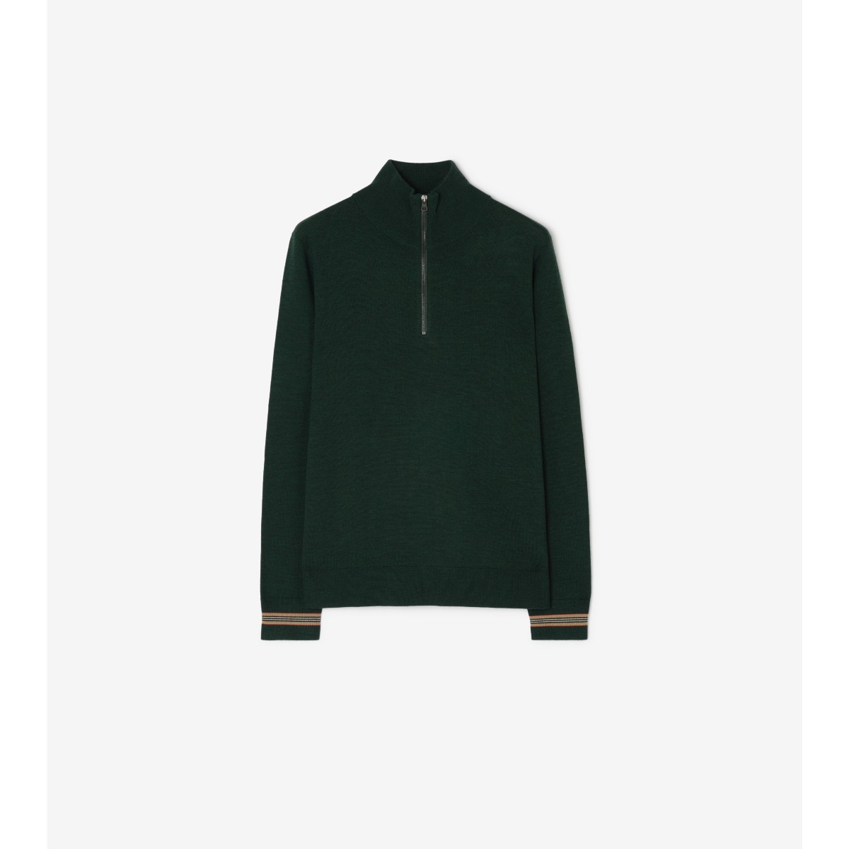  Stripe Wool Half-zip Sweater