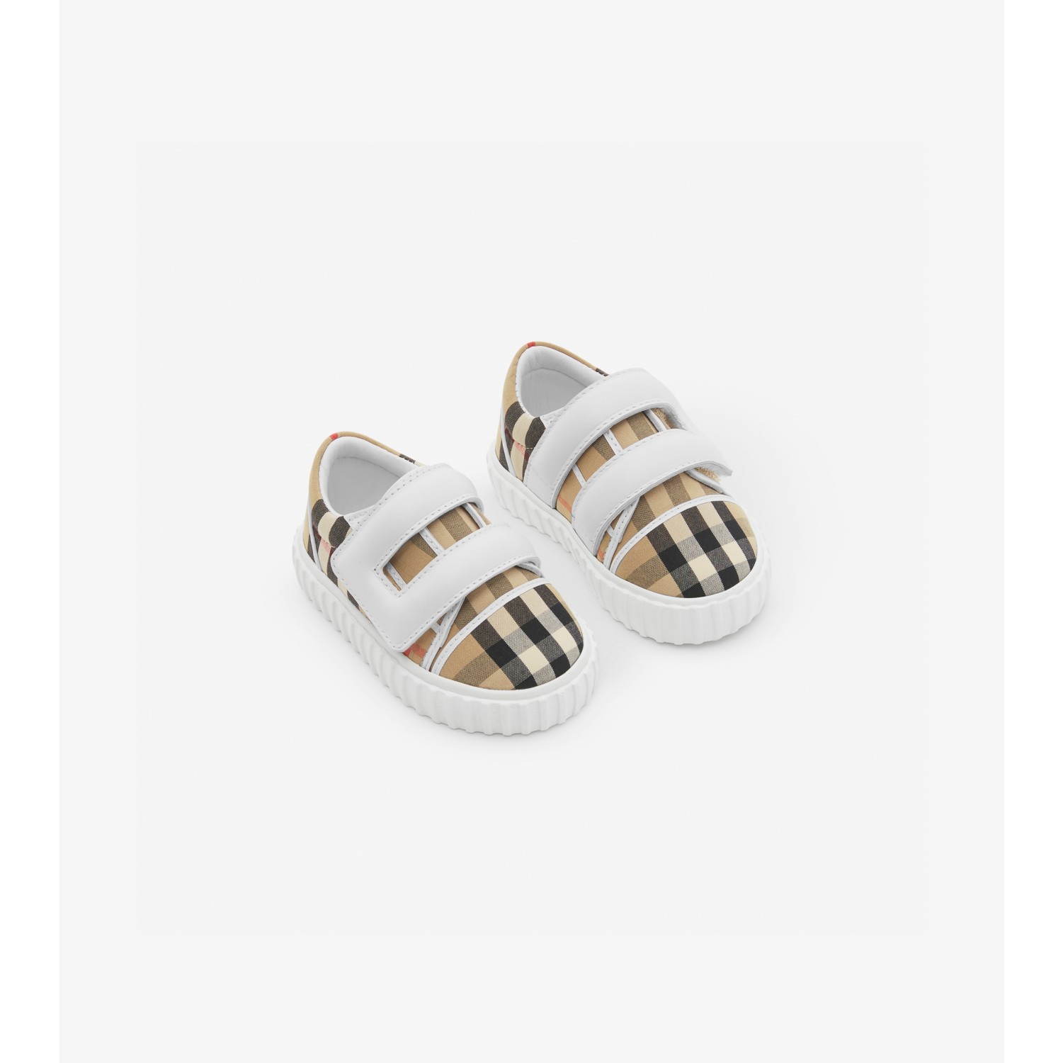 Vintage Check Cotton and Leather Sneakers in Archive beige - Children |  Burberry® Official