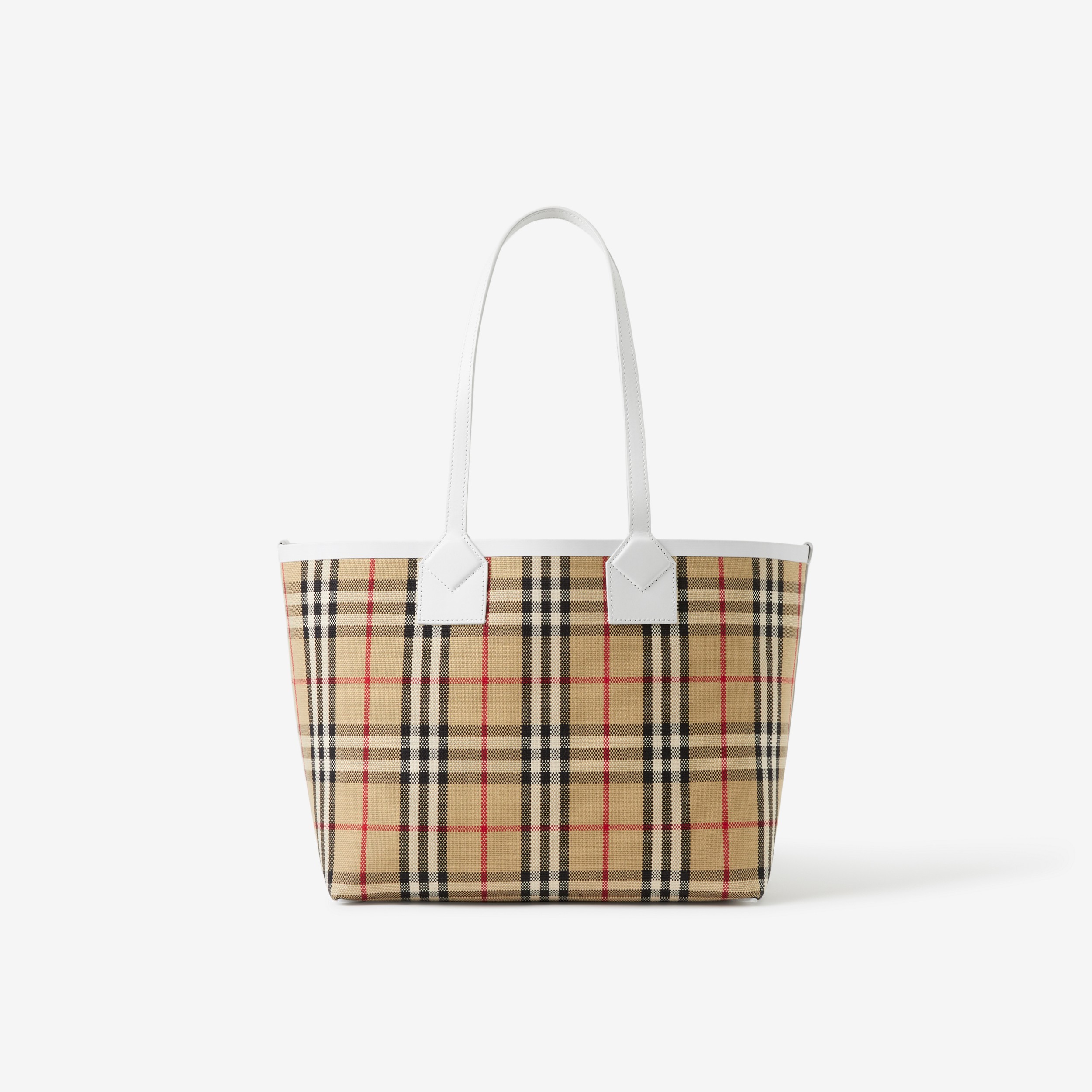 Small London Tote Bag in Archive Beige/white - Women | Burberry® Official - 1
