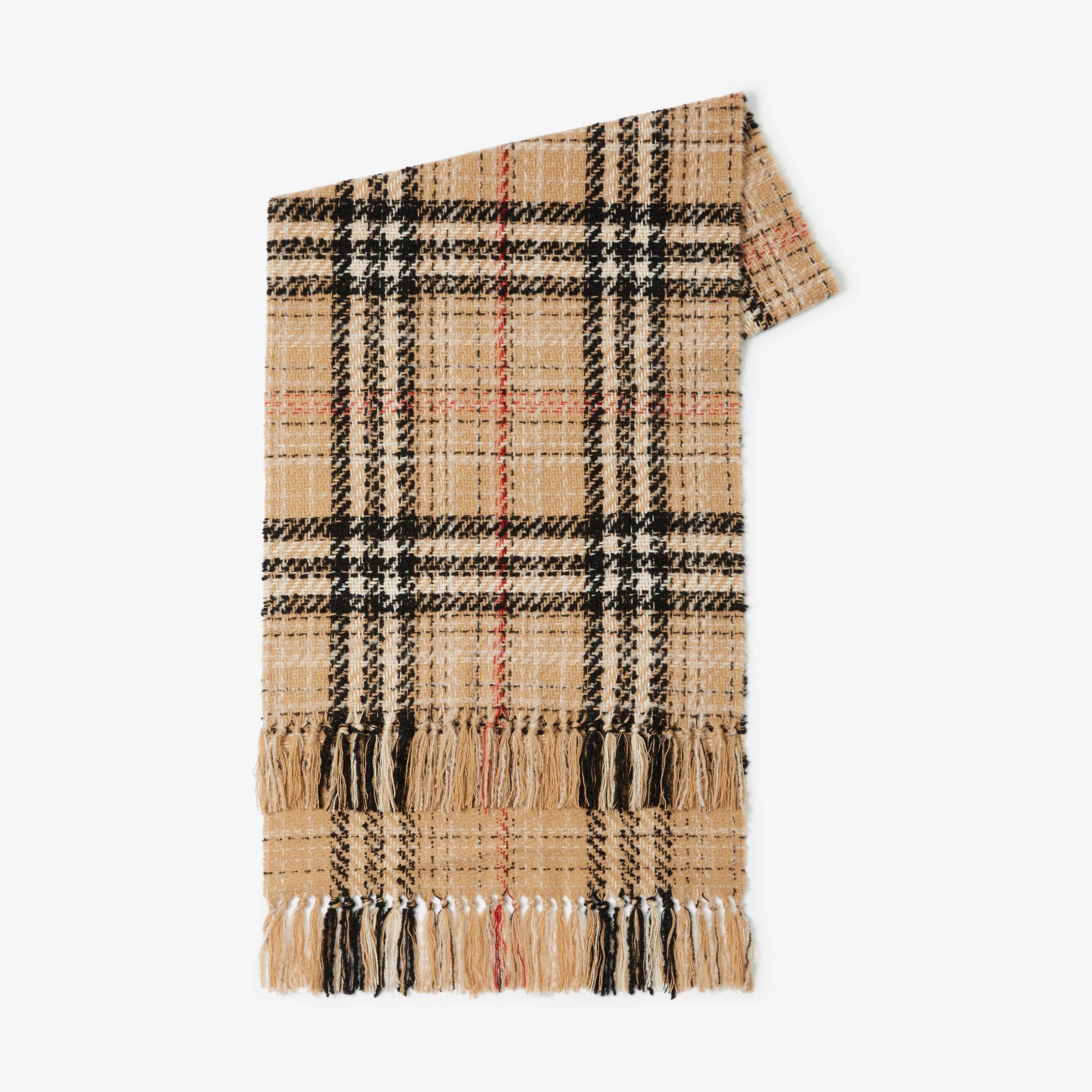 Bufanda en tweed de mezcla de cachemir y seda a cuadros (Beige Vintage) | Burberry® oficial - 2