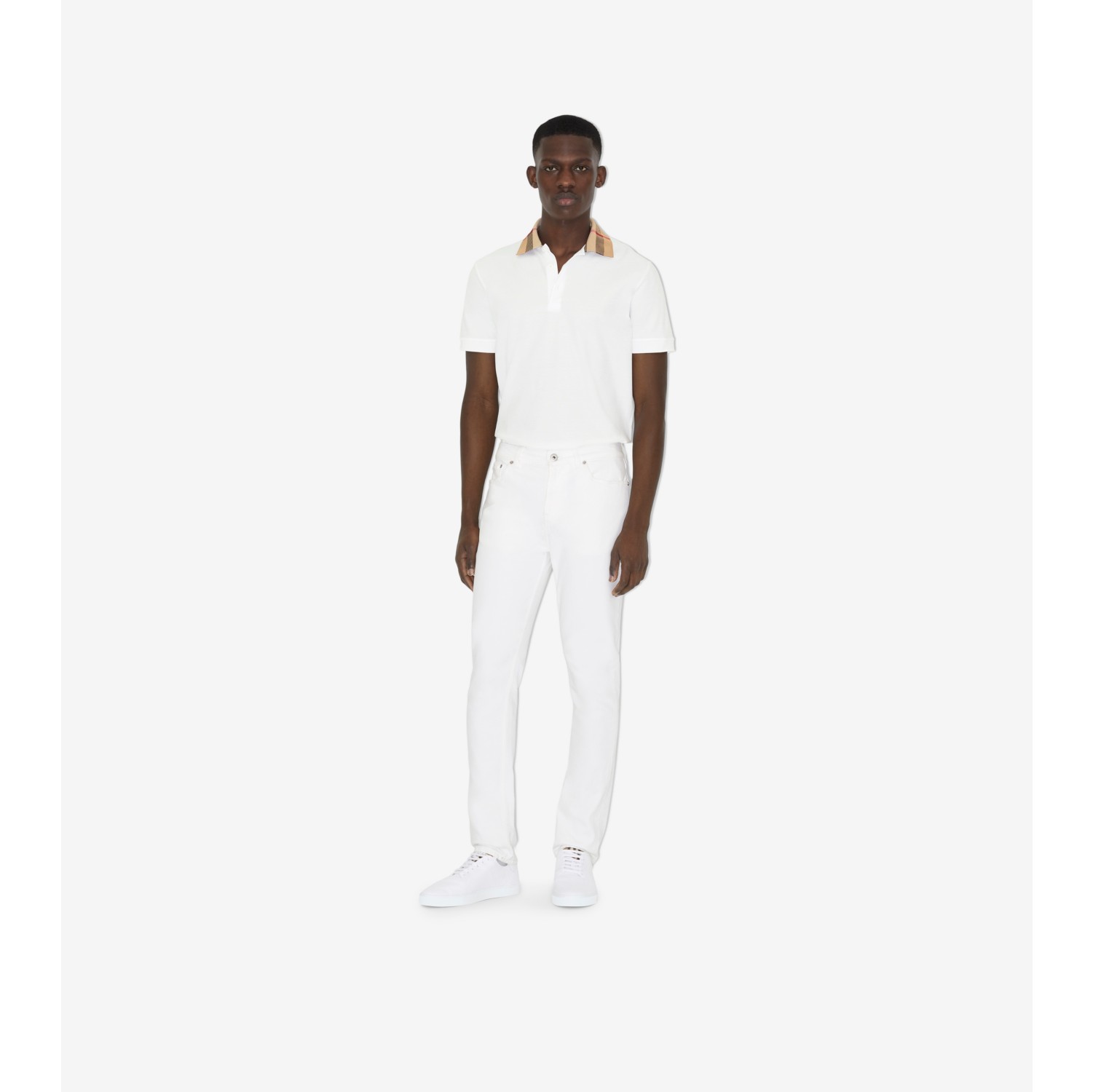 コットンポロシャツ (ホワイト) - メンズ, コットン | Burberry®公式サイト