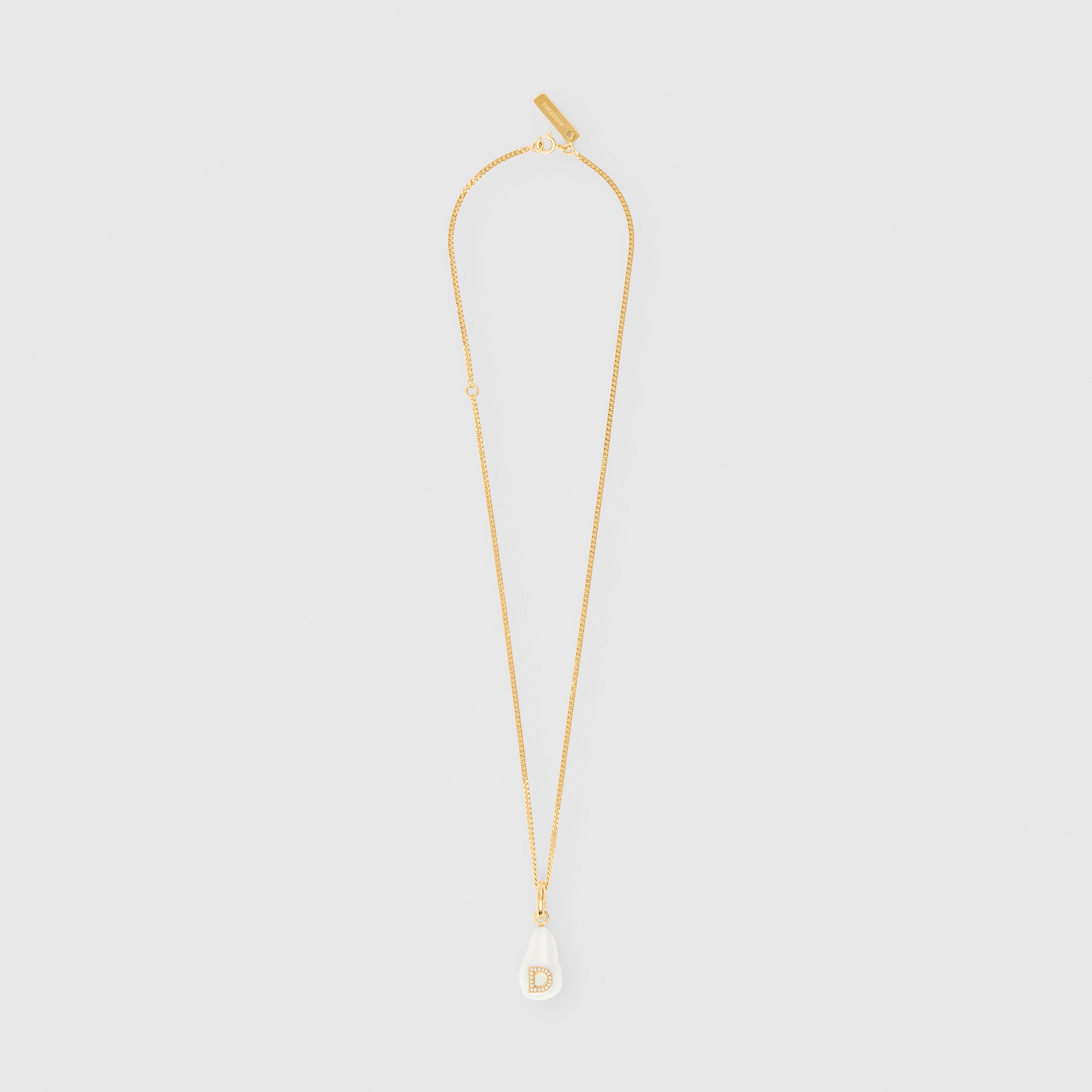 Lettre bijou  D  en perle en résine avec cristaux – exclusivité en ligne (Or Clair/nacre) - Femme | Site officiel Burberry® - 3