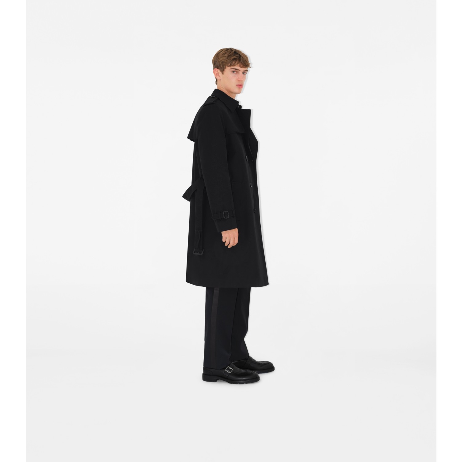 Langer Baumwollmisch-Trenchcoat