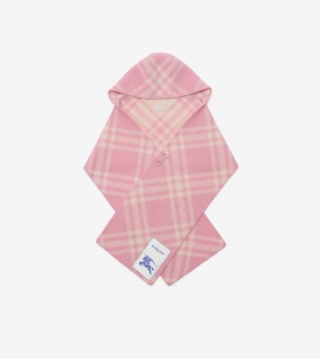 チェック ウール フーデッドスカーフ (シュガーピンク) | Burberry