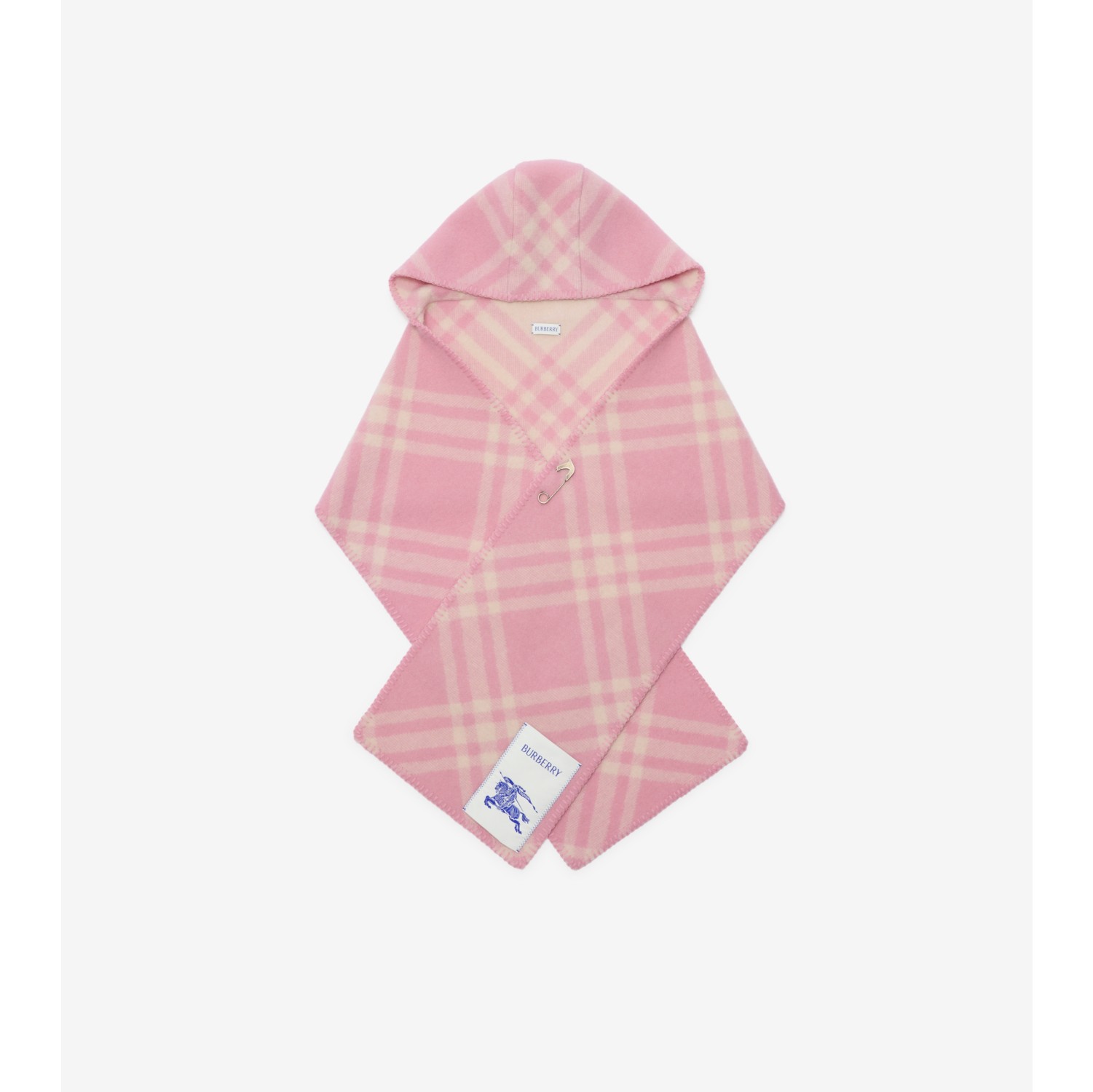 Check Wool Hooded Scarf