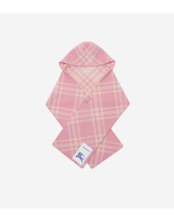 Check Wool Hooded Scarf