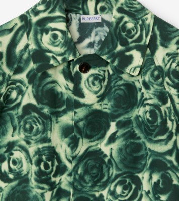 Burberry rose-print taffeta shirt - Green