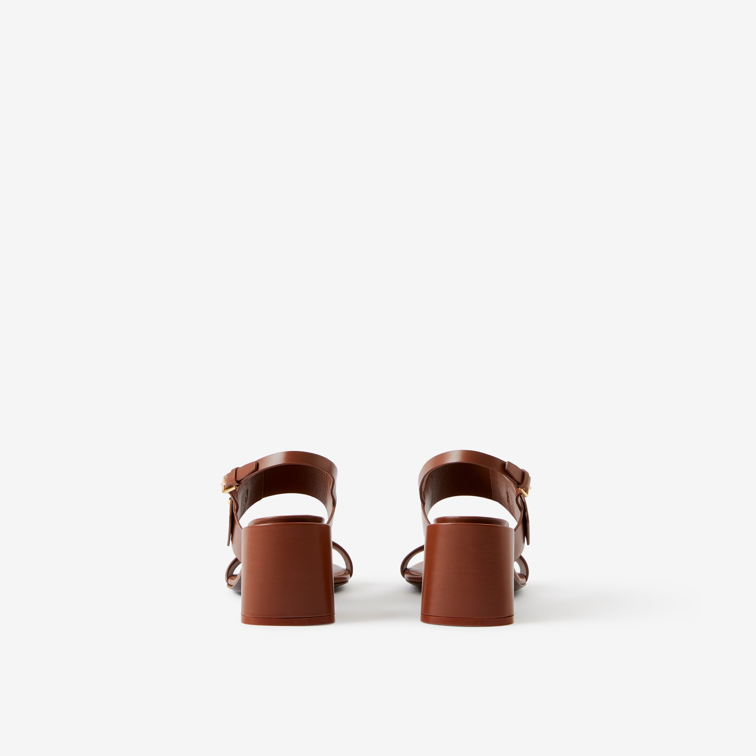 Sandalias en piel con motivo de monograma (Marrón Piña) - Mujer | Burberry® oficial - 3