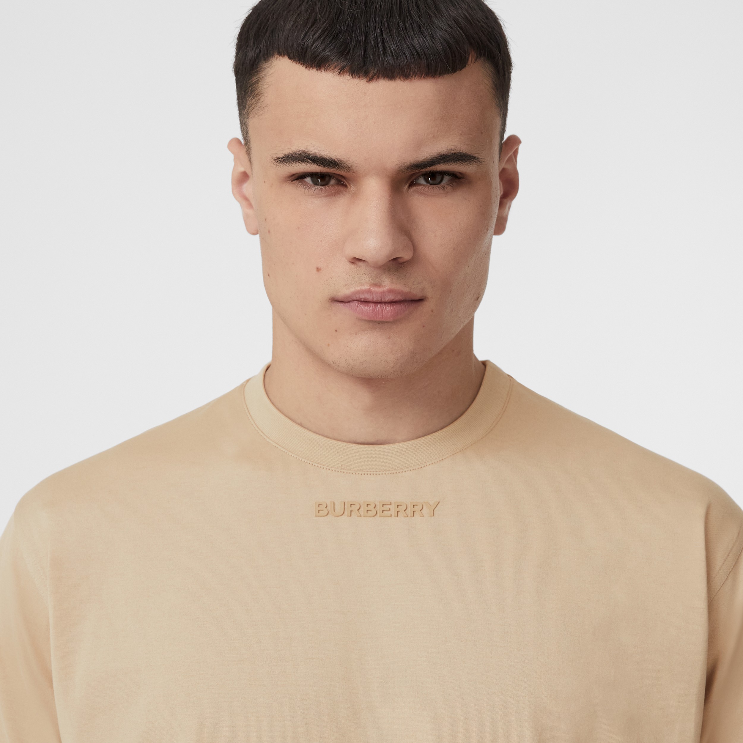 Monster Graphic Cotton Oversized T-shirt in Soft Fawn - Men | Burberry® Official - 2