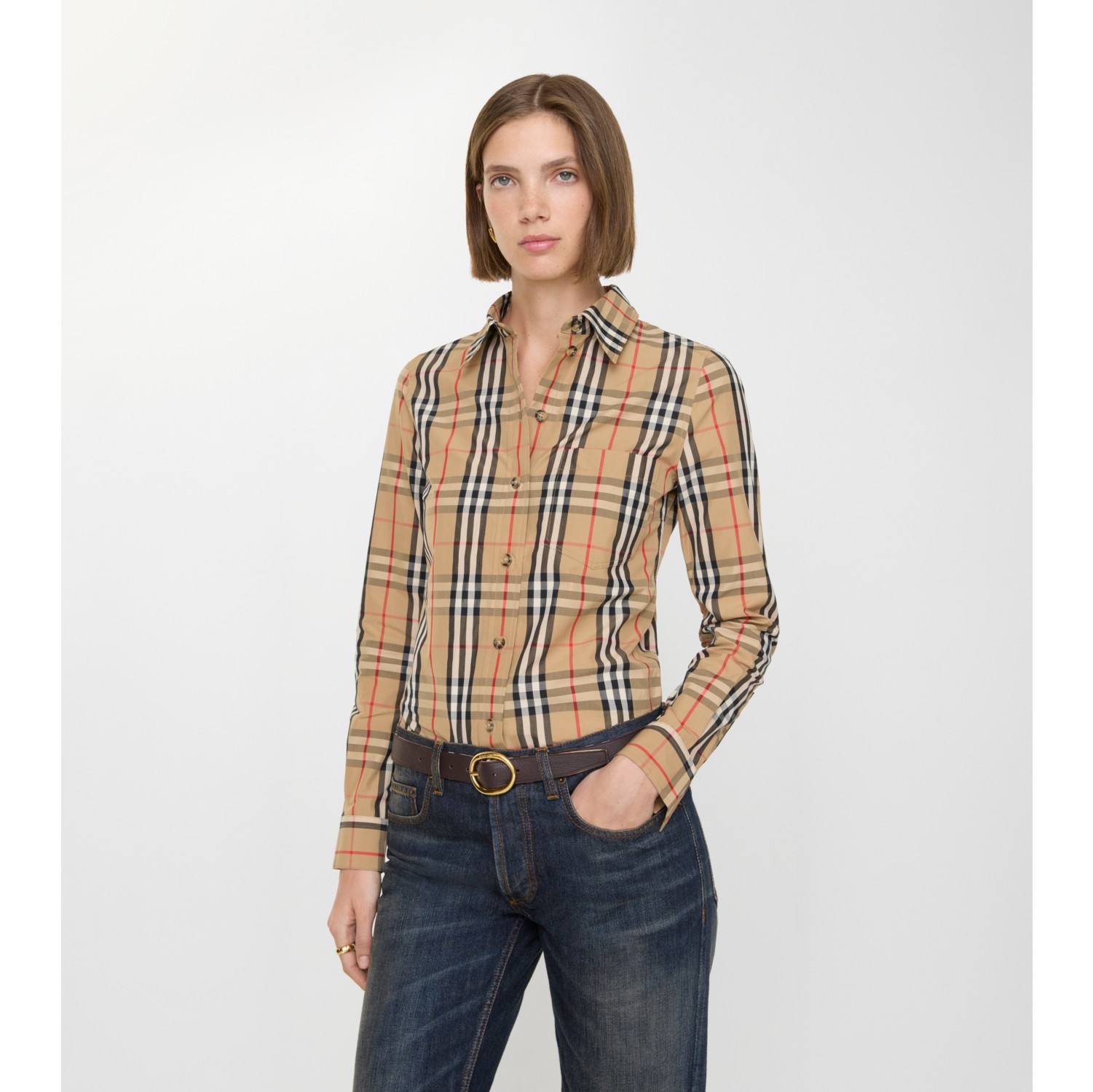 Check Stretch Cotton Shirt