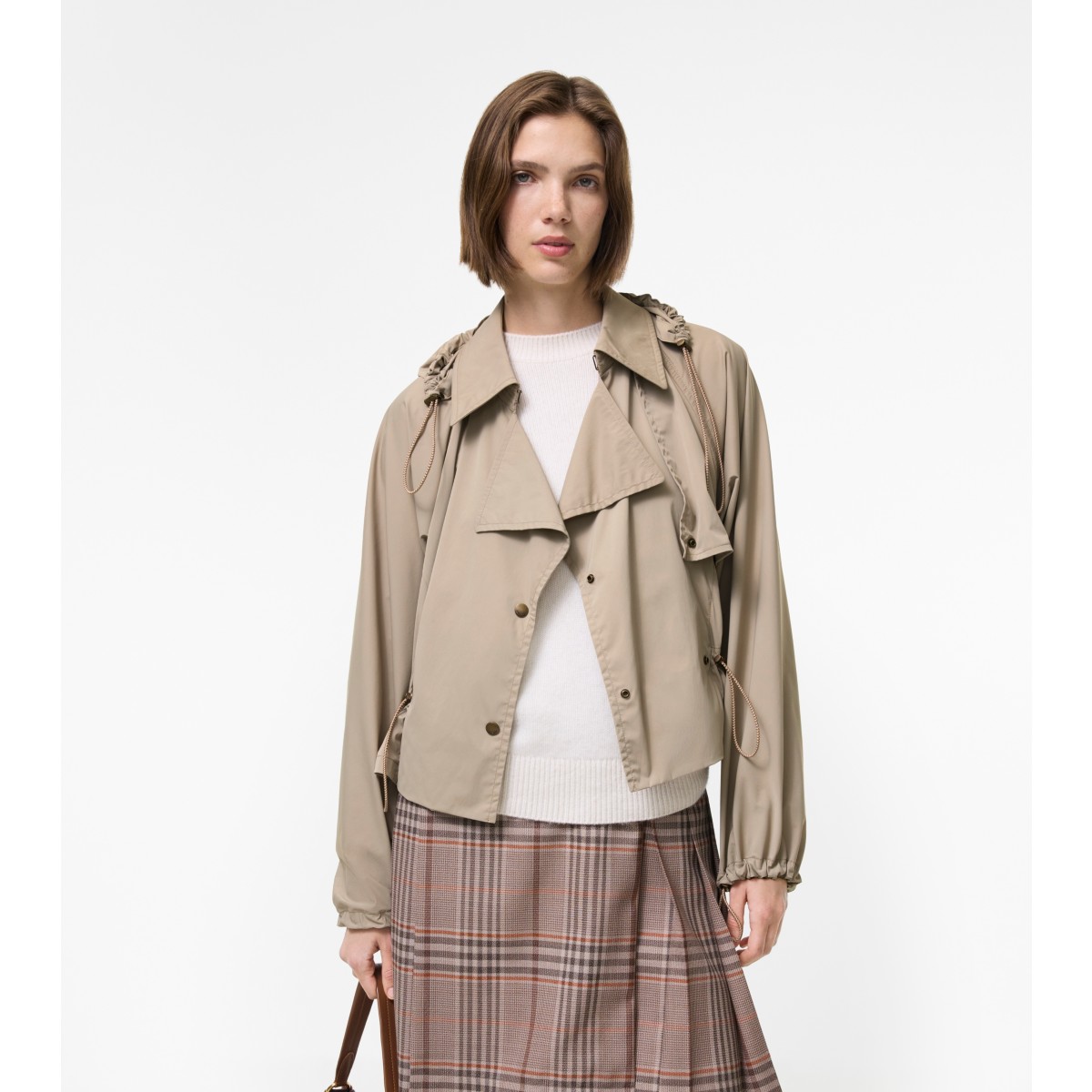  Detachable Hood Stretch Nylon Jacket