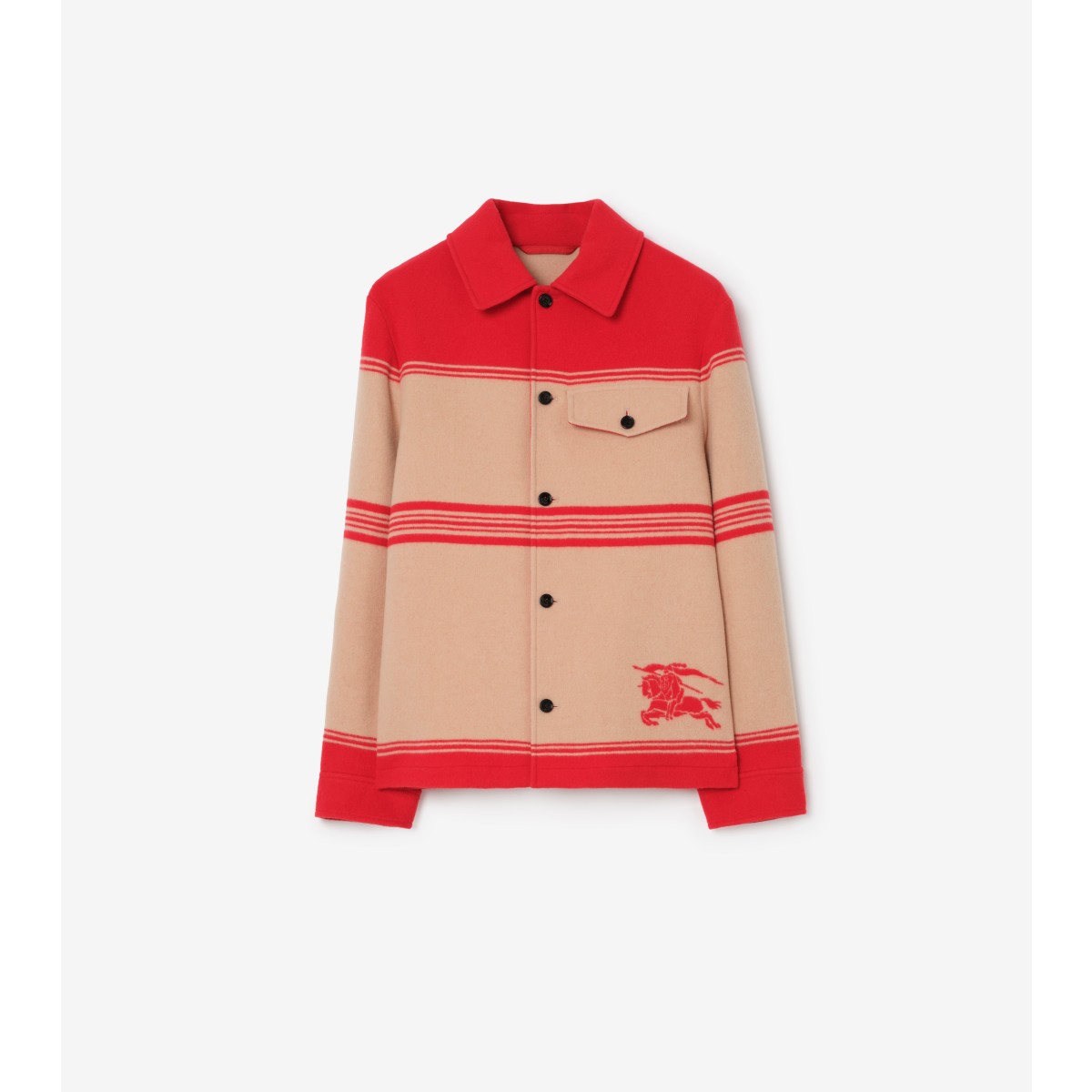  Stripe d Wool Nylon Jacket