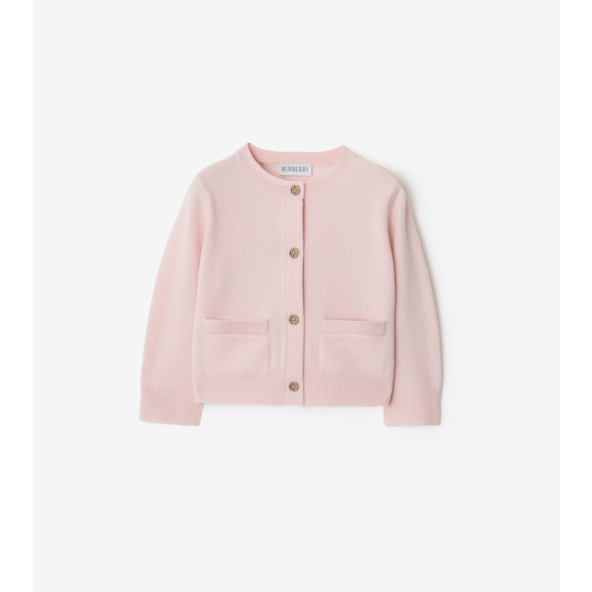  Check Patch Wool Cashmere Cardigan