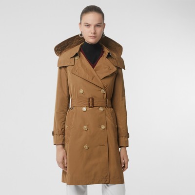 burberry hooded trench coat women's