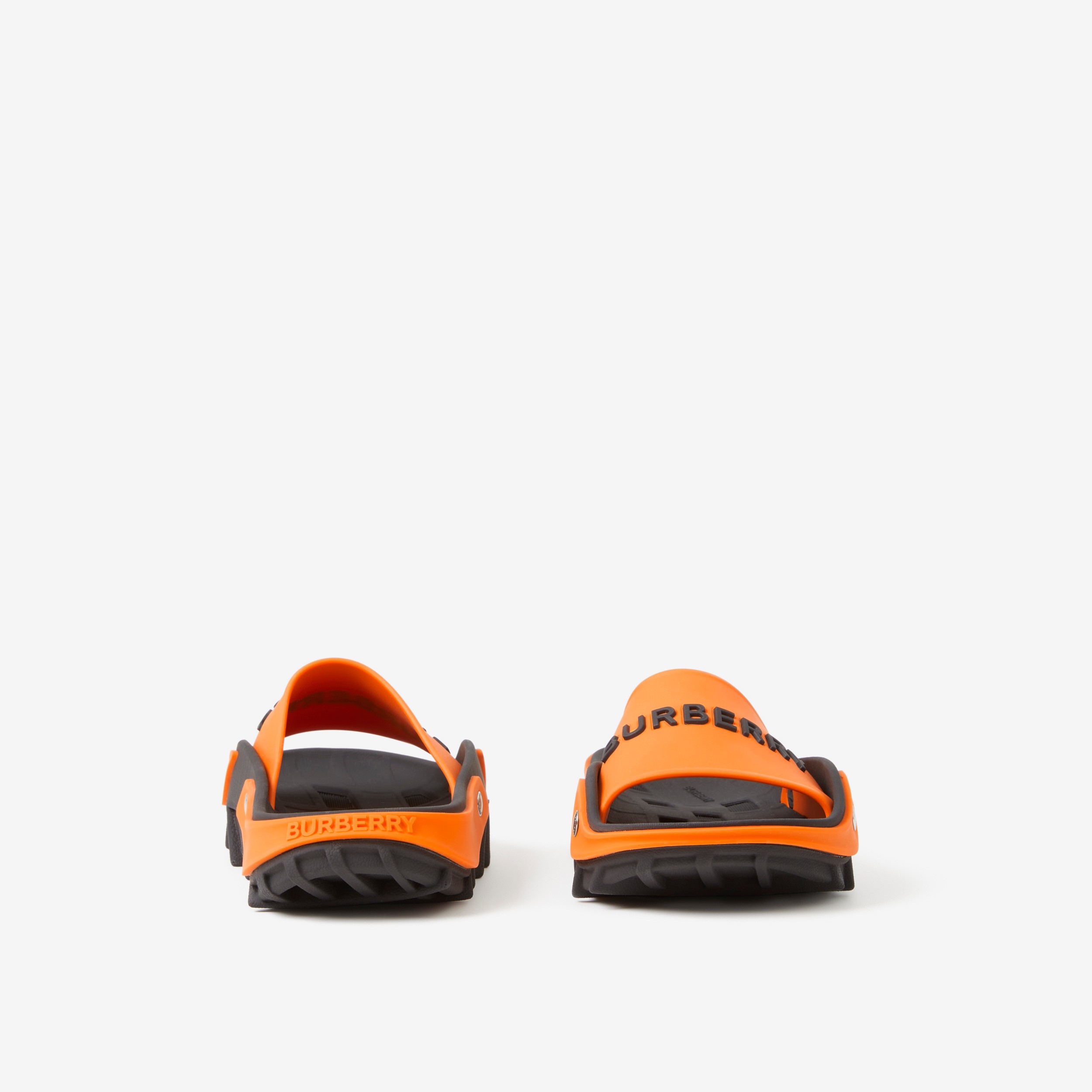 Two-tone Logo and Panel Detail Slides in Bright Orange/black - Women | Burberry® Official - 4