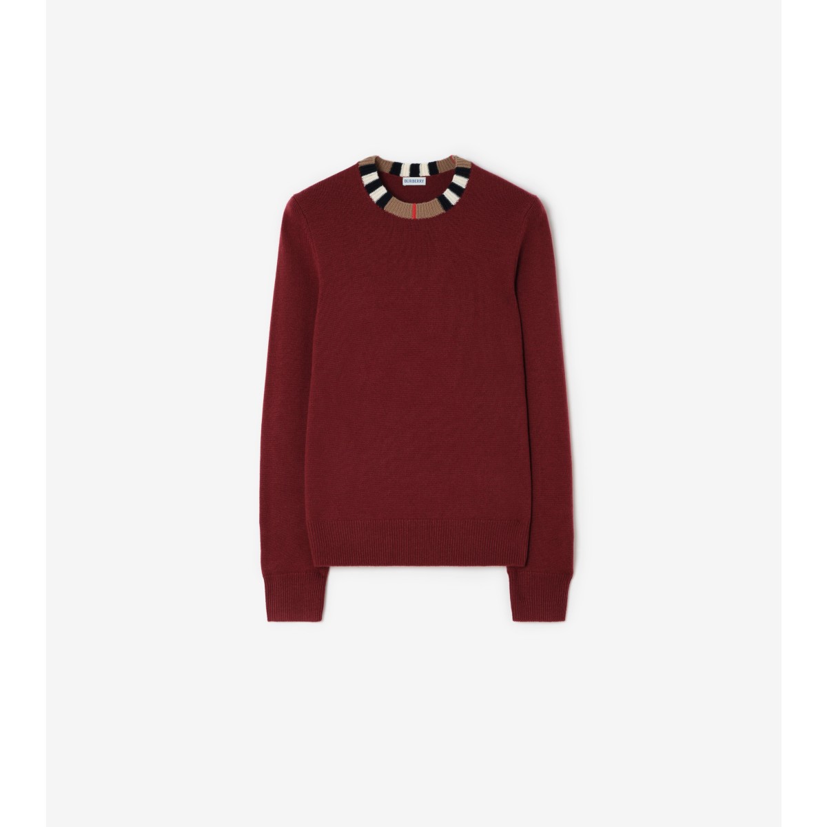  Stripe Icon Trim Wool Cashmere Sweater