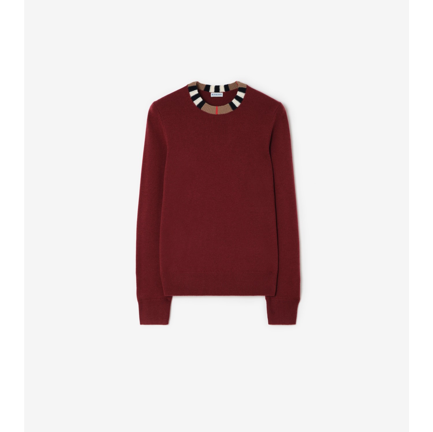 Pullover in lana e cashmere con finiture con iconico motivo a righe