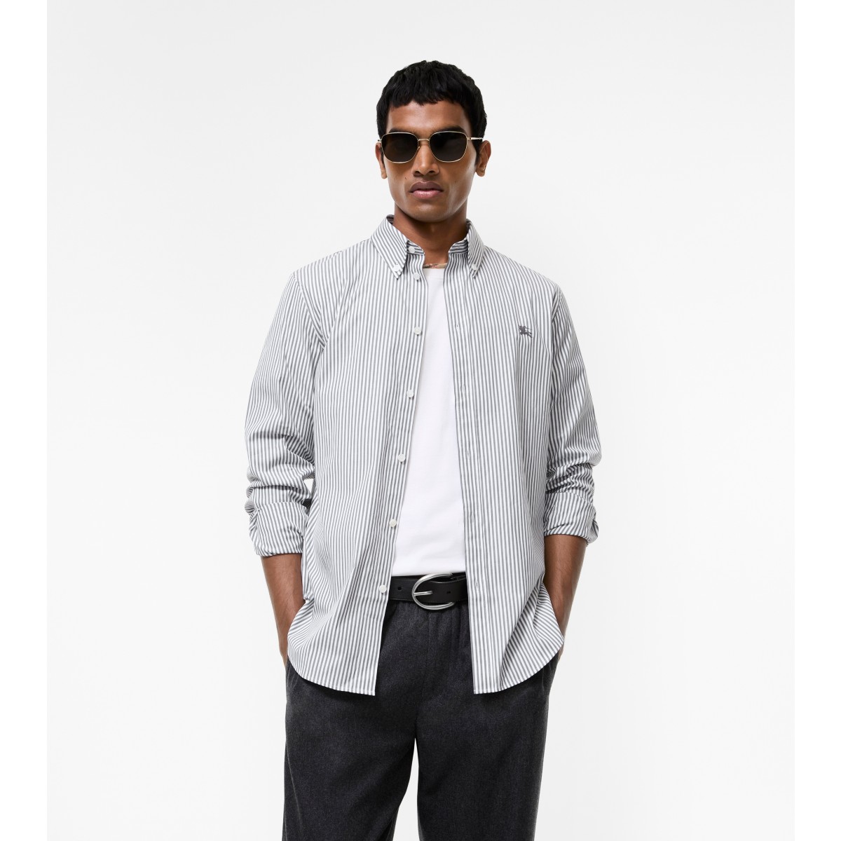  Stripe Classic Fit Stretch Cotton Shirt
