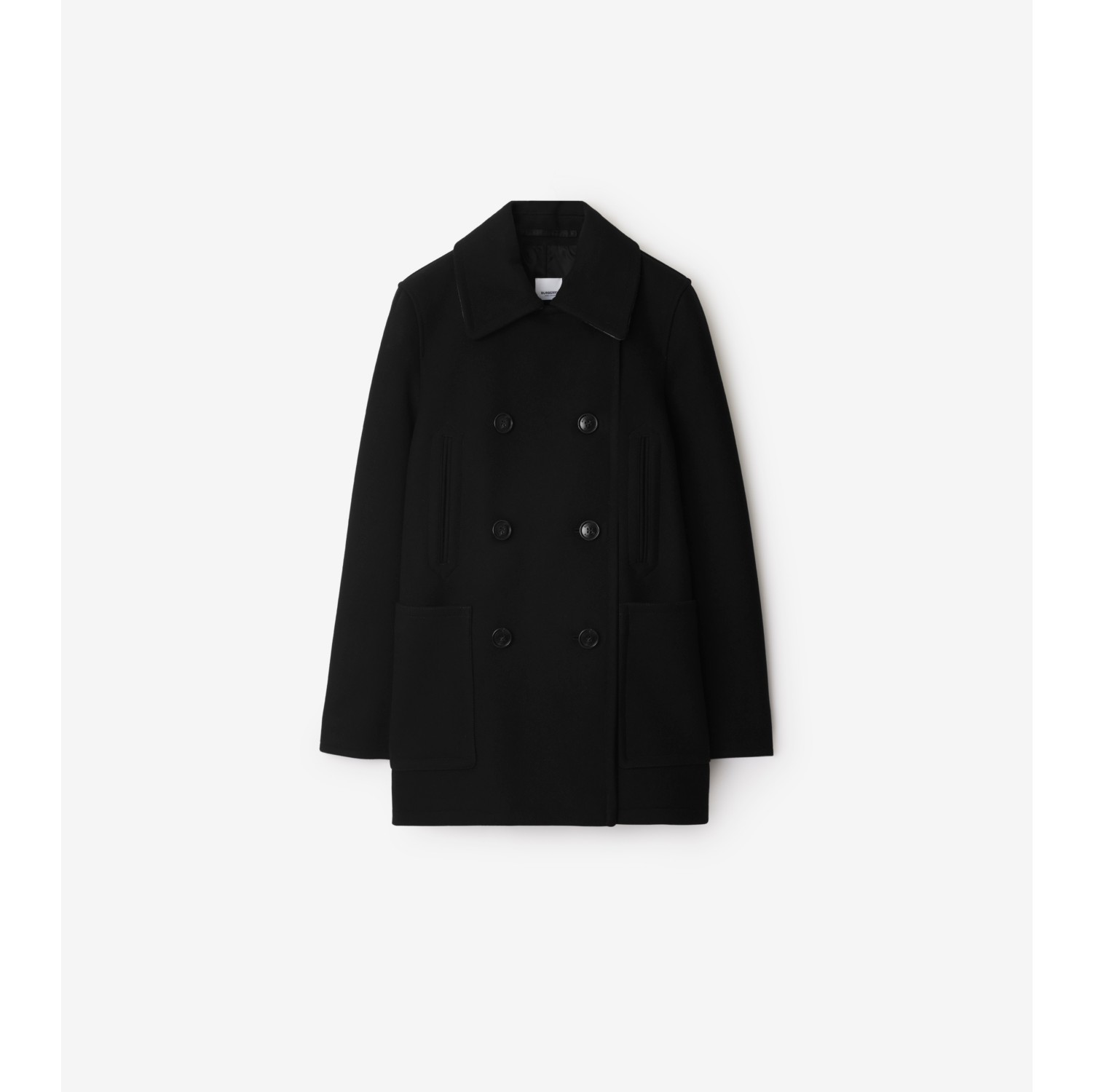 Wool Peacoat in Black Women Burberry Official