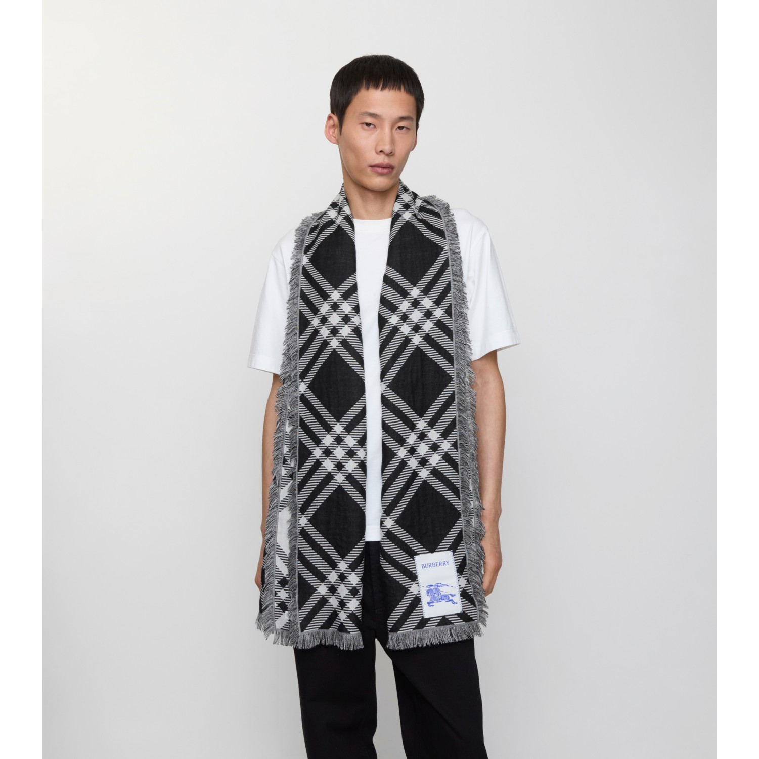 Foulard en laine et soie Check