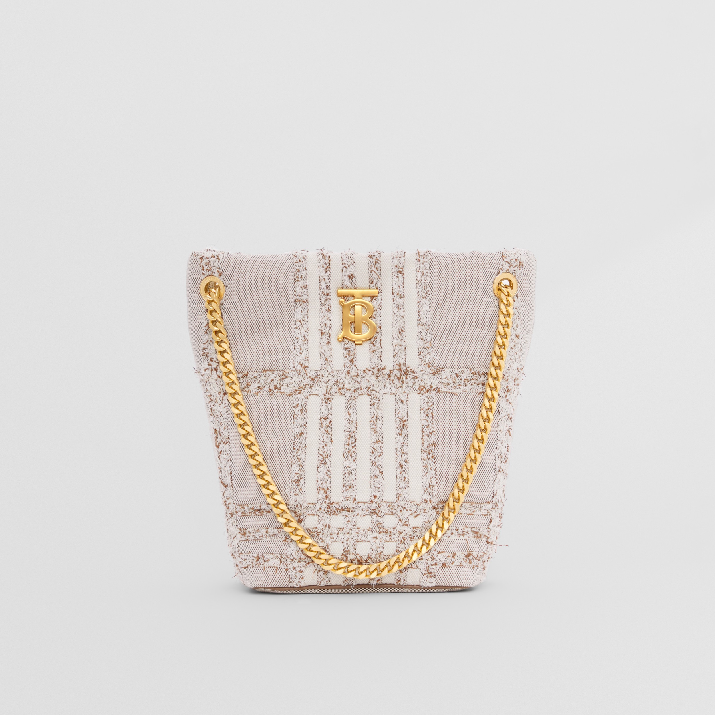 Small Needle Punch Canvas Lola Bucket Bag in Natural Women Burberry