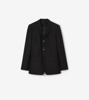 Striped Wool Mohair Tailored Jacket in Black - Men | Burberry® Official