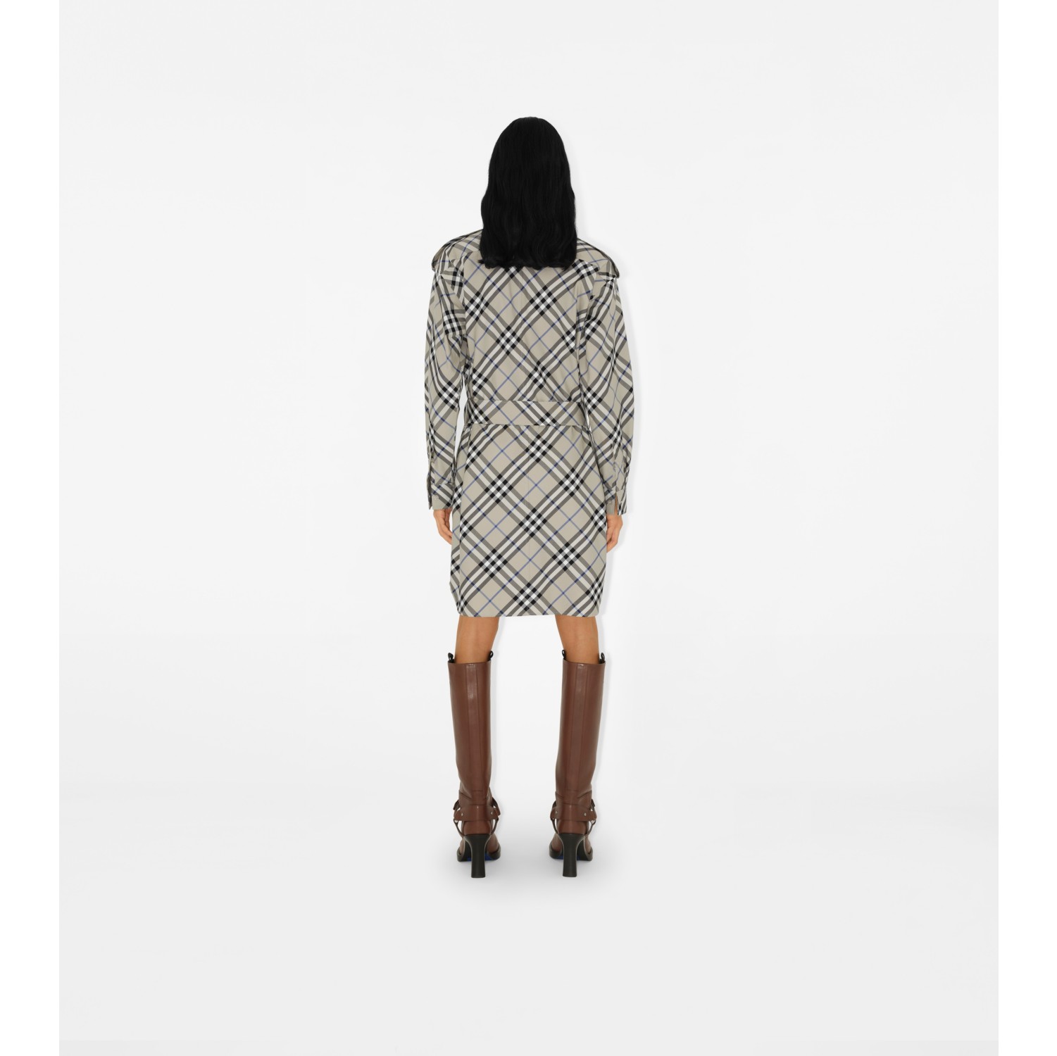 Check Cotton Shirt Dress