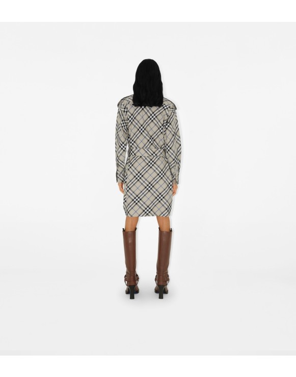 Check Cotton Shirt Dress