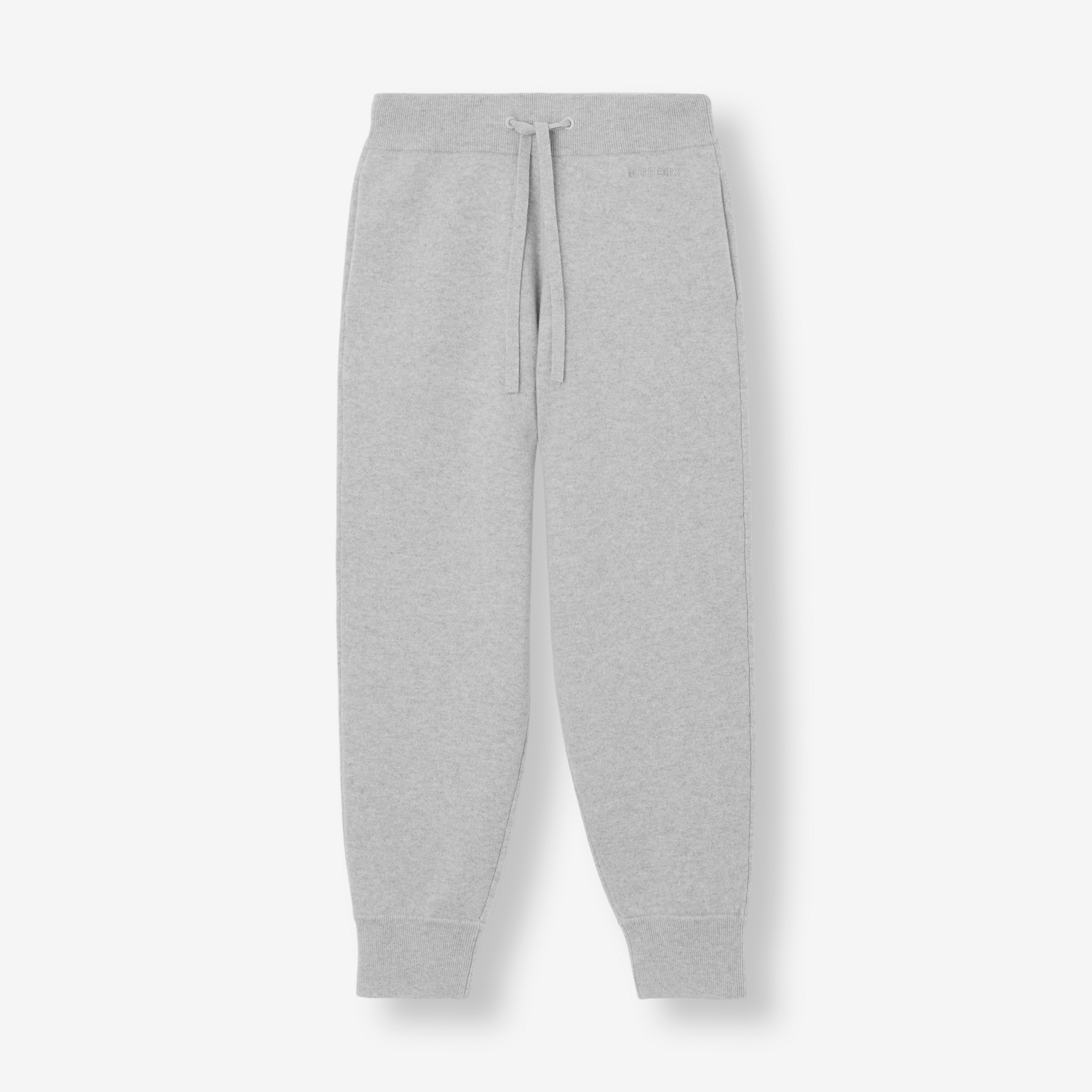 Pantalon de jogging sur mesure en cachemire avec logo brodé (Camaïeu D'étain Clair) - Femme | Site officiel Burberry® - 1