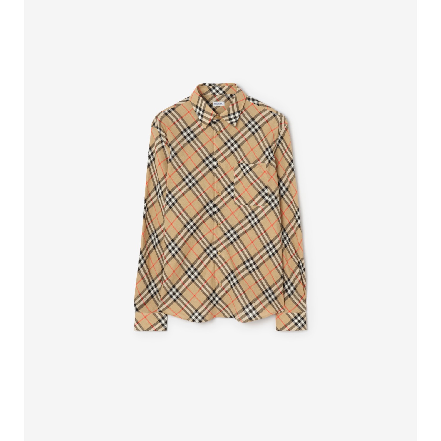 Relaxed Fit Check Linen Shirt