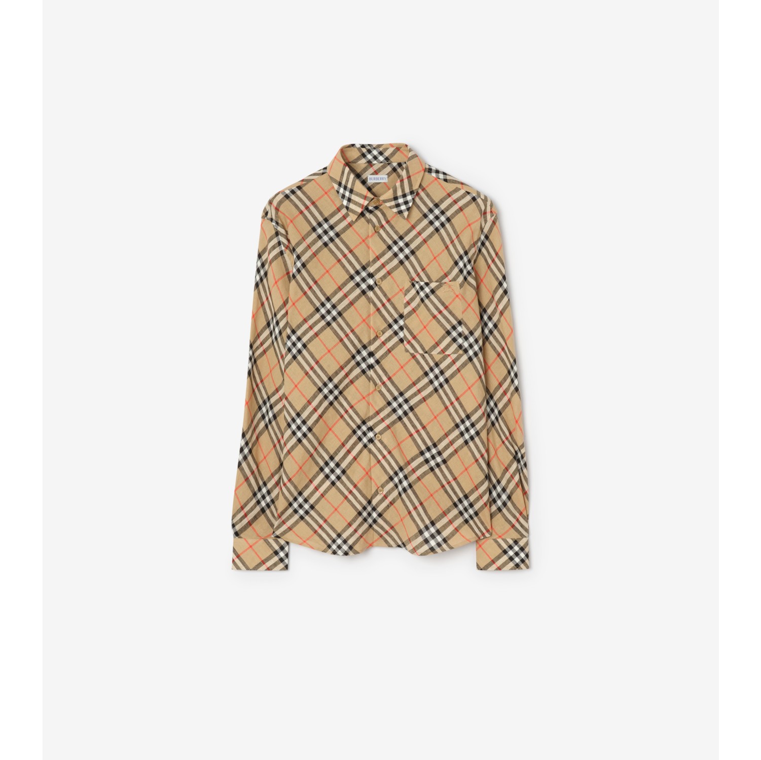 Camicia in lino Check con vestibilità comoda