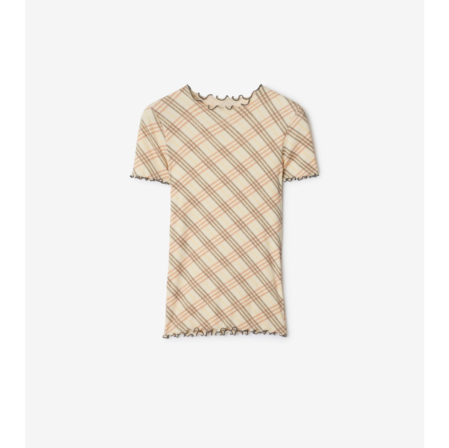 Check Stretch Cotton T-shirt