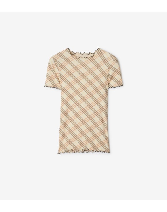Check Stretch Cotton T-shirt