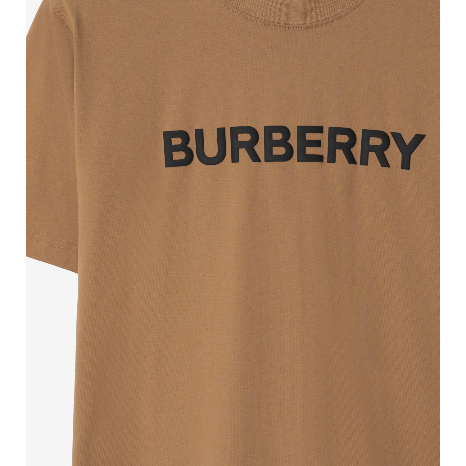 Logo Cotton T shirt in Camel Women Burberry Official